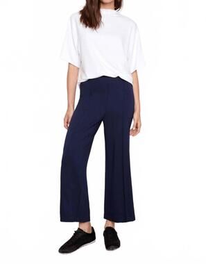 NEW UP! provence wide leg pintuck cropped pant in harbor